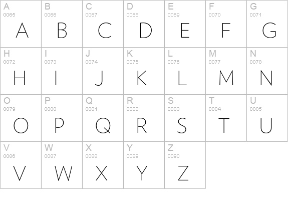 Verlag XLight uppercase A-Z preview