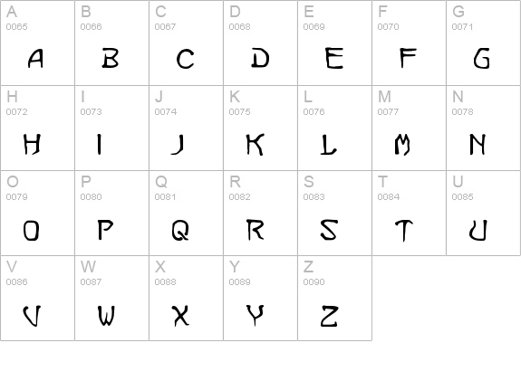 Vermin Magic uppercase A-Z preview