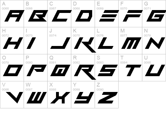 Vermin Vibes Slant Regular uppercase A-Z preview