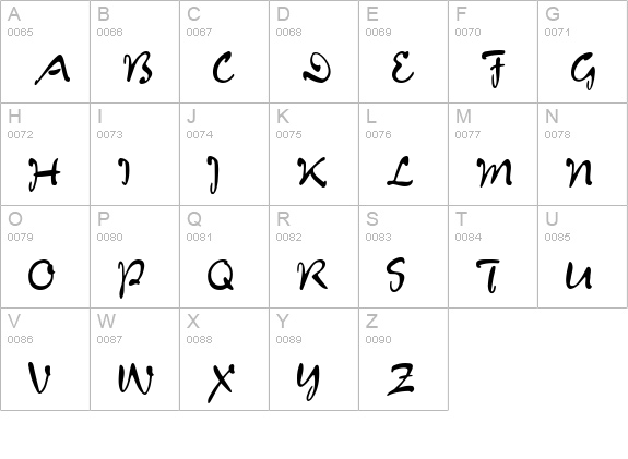 Verona Script MF uppercase A-Z preview