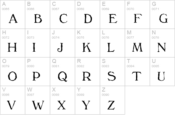 VeronaAntique-Light-Regular uppercase A-Z preview