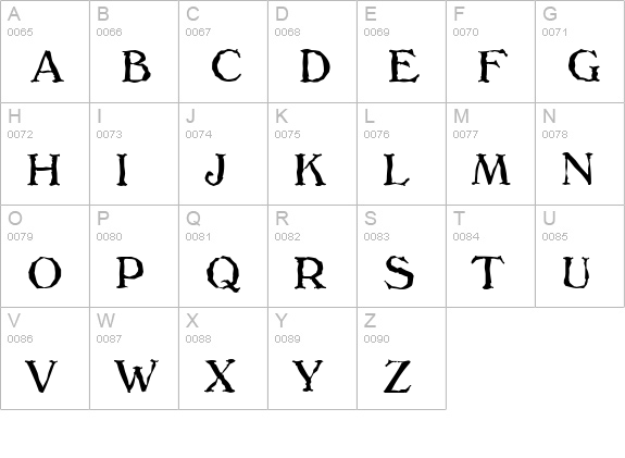 VeronaRandom-Regular uppercase A-Z preview