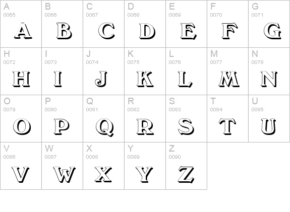 VeronaShadow-Bold uppercase A-Z preview