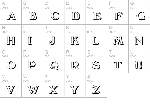 VeronaShadow-Medium-Regular uppercase A-Z preview