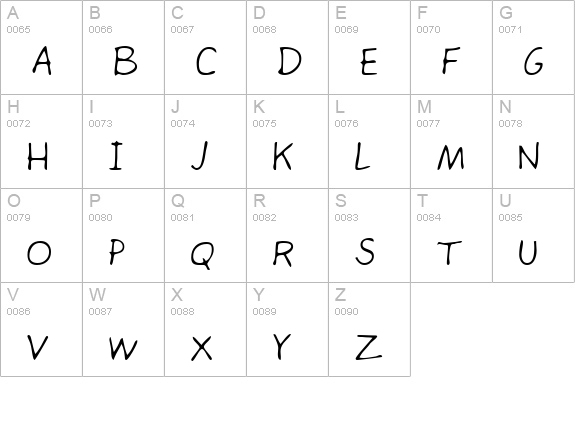 VeronicasHand Regular uppercase A-Z preview