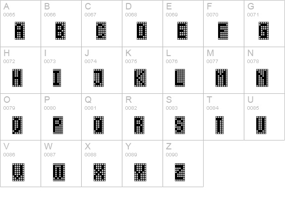 Versa uppercase A-Z preview