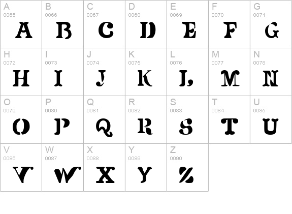 Versu uppercase A-Z preview