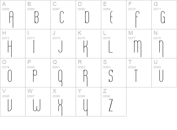 Verticalization uppercase A-Z preview