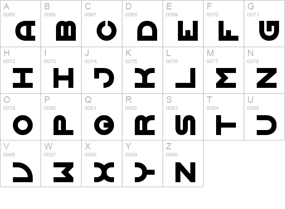 Vertigo 2 BRK uppercase A-Z preview