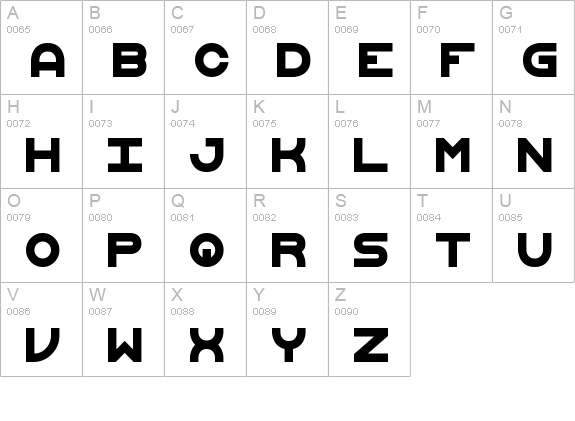 Vertigo Upright 2 BRK uppercase A-Z preview