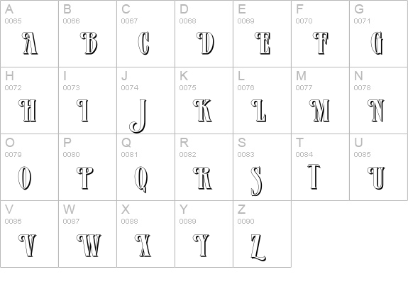 VerveShadow uppercase A-Z preview
