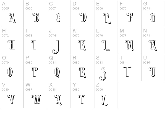 VerveShadowAlternate uppercase A-Z preview
