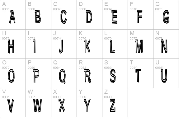 Very bad posture uppercase A-Z preview
