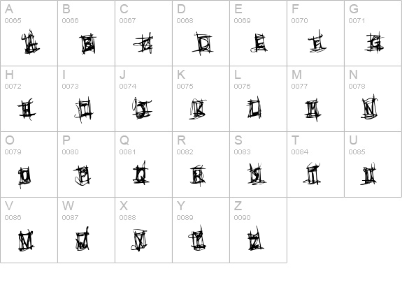 Very Short Fuse uppercase A-Z preview
