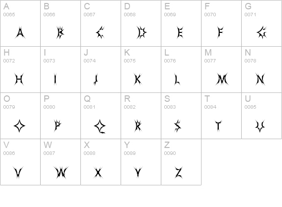VeryUgly uppercase A-Z preview