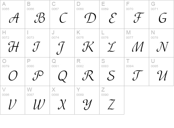 Vesna uppercase A-Z preview