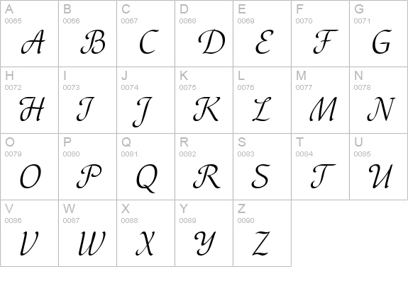 VesnaC uppercase A-Z preview