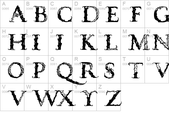 VespasianCaps uppercase A-Z preview