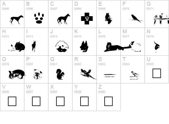 Vetrinarian bats uppercase A-Z preview