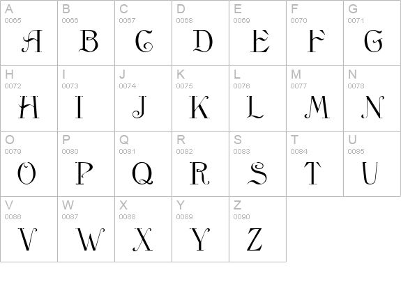 Viata Script SSi uppercase A-Z preview