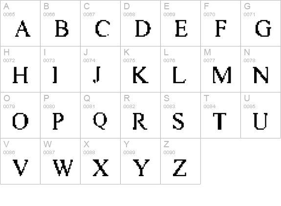 Vic Twenty uppercase A-Z preview