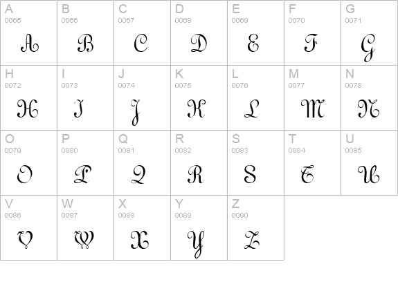 Victorian Normal uppercase A-Z preview