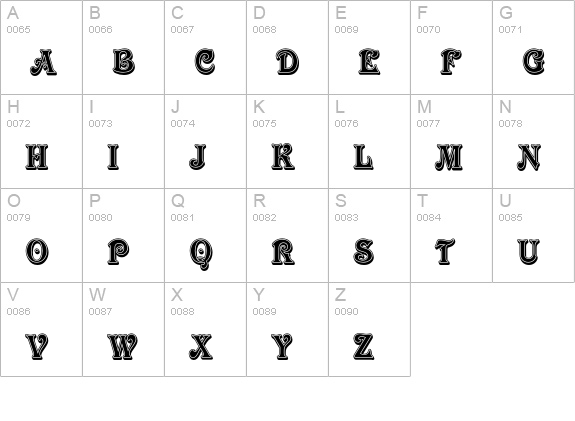 Victorian Inline Shaded Std uppercase A-Z preview