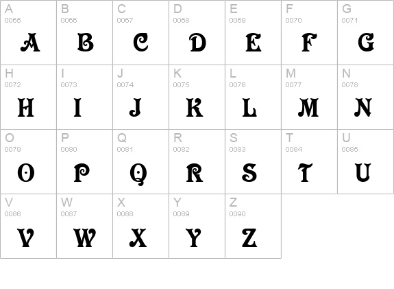 VictorianD uppercase A-Z preview