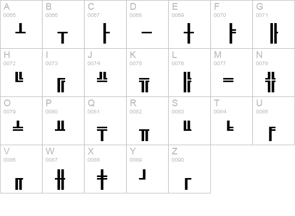 Video Terminal Screen Box Chars uppercase A-Z preview