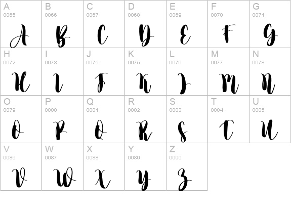 Videography uppercase A-Z preview