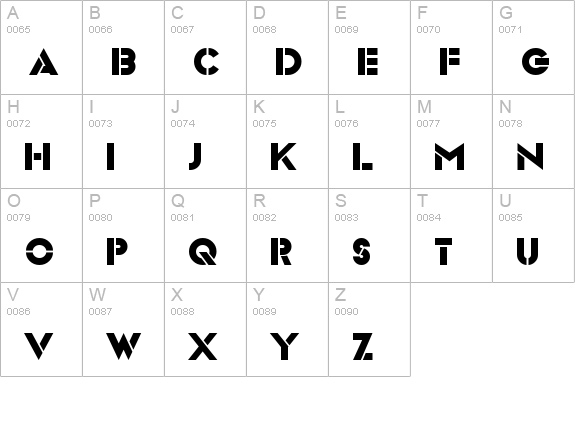 Videopac uppercase A-Z preview