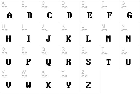 VideoTerminalScreen-Normal Bold uppercase A-Z preview
