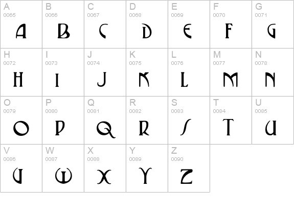 ViennaRegular uppercase A-Z preview