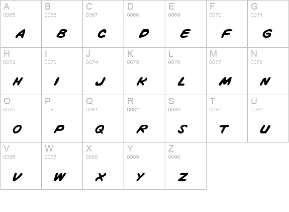 Vigilante Notes uppercase A-Z preview