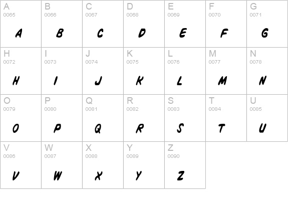 Vigilante Notes Condensed uppercase A-Z preview