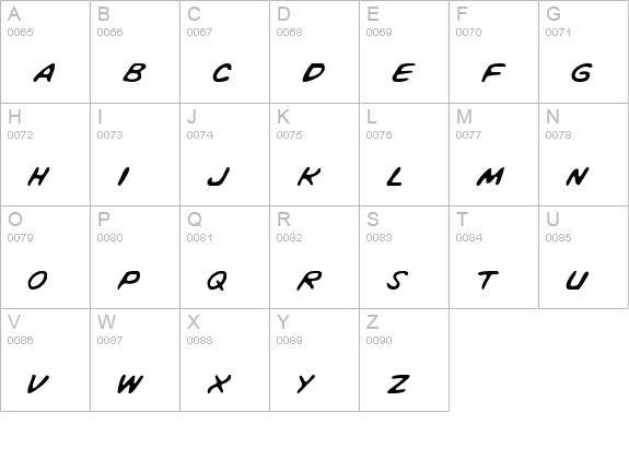Vigilante Notes Light uppercase A-Z preview