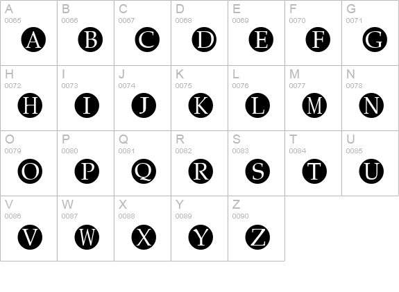Vignette uppercase A-Z preview
