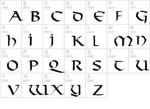 Viking uppercase A-Z preview