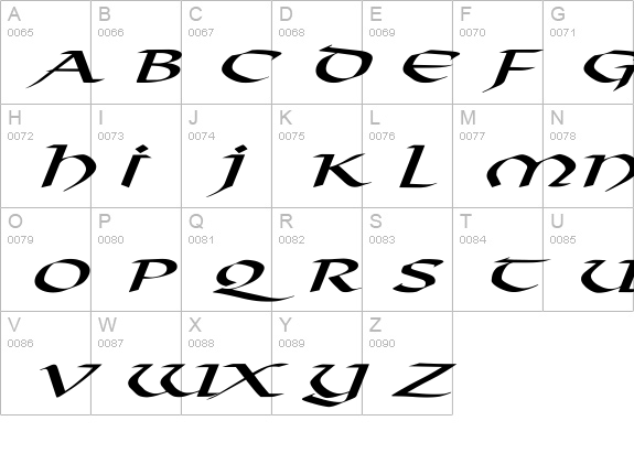 Viking-Normal Ex Italic uppercase A-Z preview