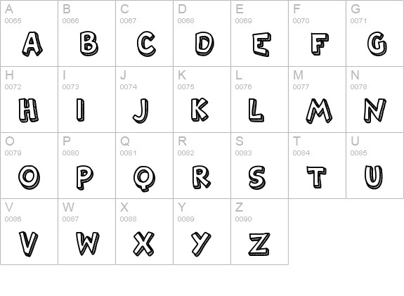 Villa uppercase A-Z preview