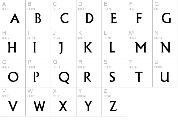 Village uppercase A-Z preview