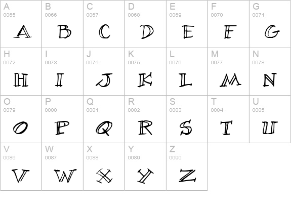 Village Idiot BB uppercase A-Z preview