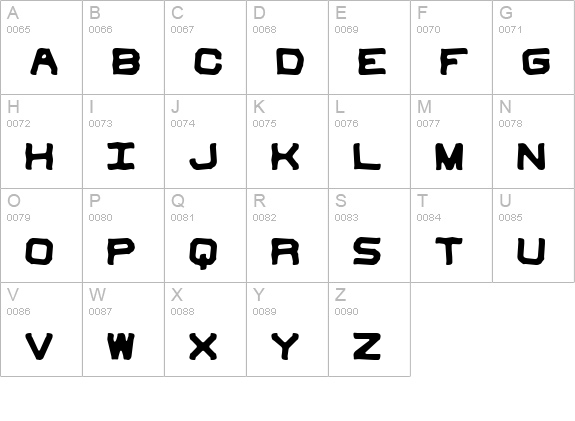 Vindictive BRK uppercase A-Z preview