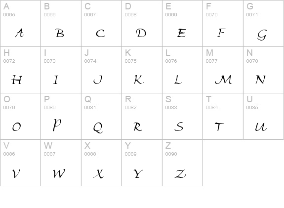 Vinegar uppercase A-Z preview