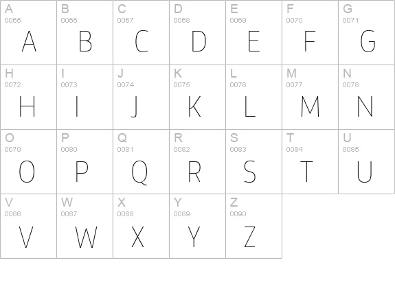 Vinkel Thin uppercase A-Z preview