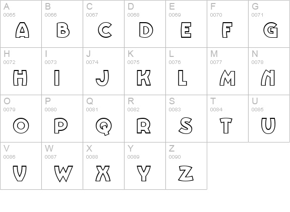 VinnieBoomBahNF uppercase A-Z preview