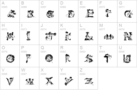 Vintage Erotique uppercase A-Z preview