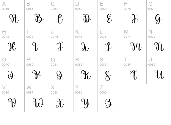 Vintage Signature uppercase A-Z preview