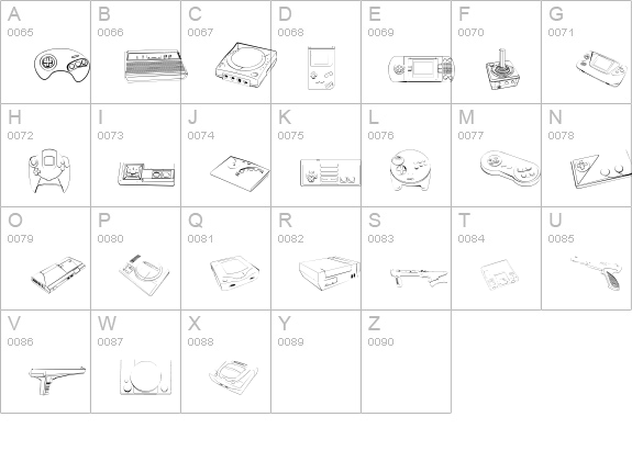 Vintage Video Games uppercase A-Z preview
