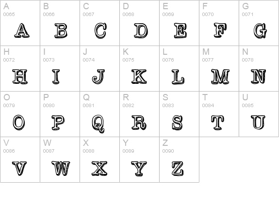 VintageOne uppercase A-Z preview
